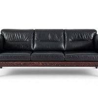 Mid Century Danish Black Leather Sofa in Style of Arne Norell, Matching Chair Avail