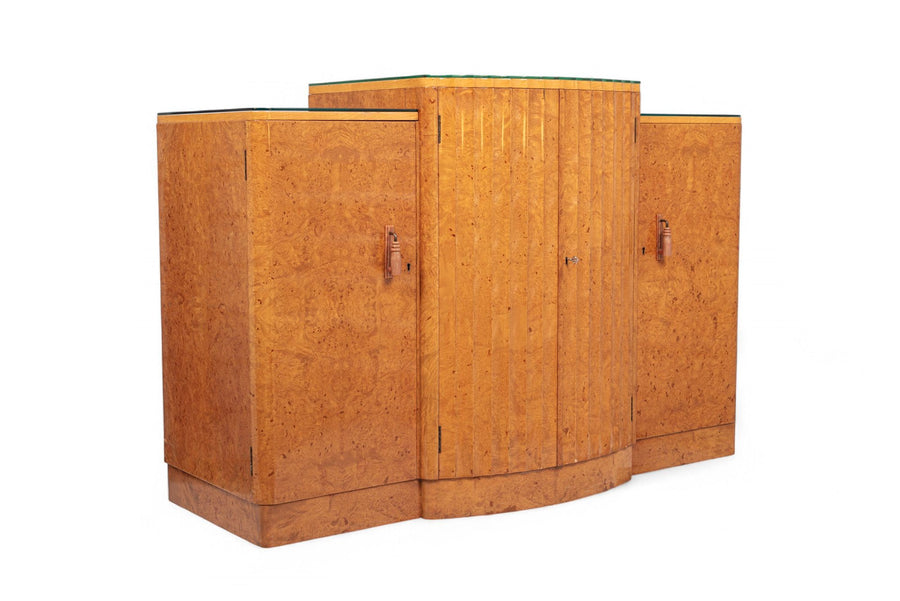 Exceptional Antique Art Deco Maple Wood Bar Cabinet or Sideboard 1930s