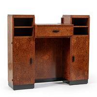 American Art Deco Birdseye Maple Vanity Cabinet or Dressing Table, Circa 1930