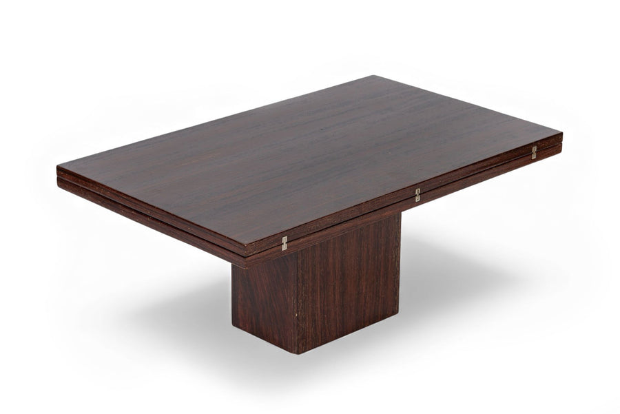 Antique French Art Deco Folding Wood Coffee Table by Francisque Chaleyssin (Attr) 1930s