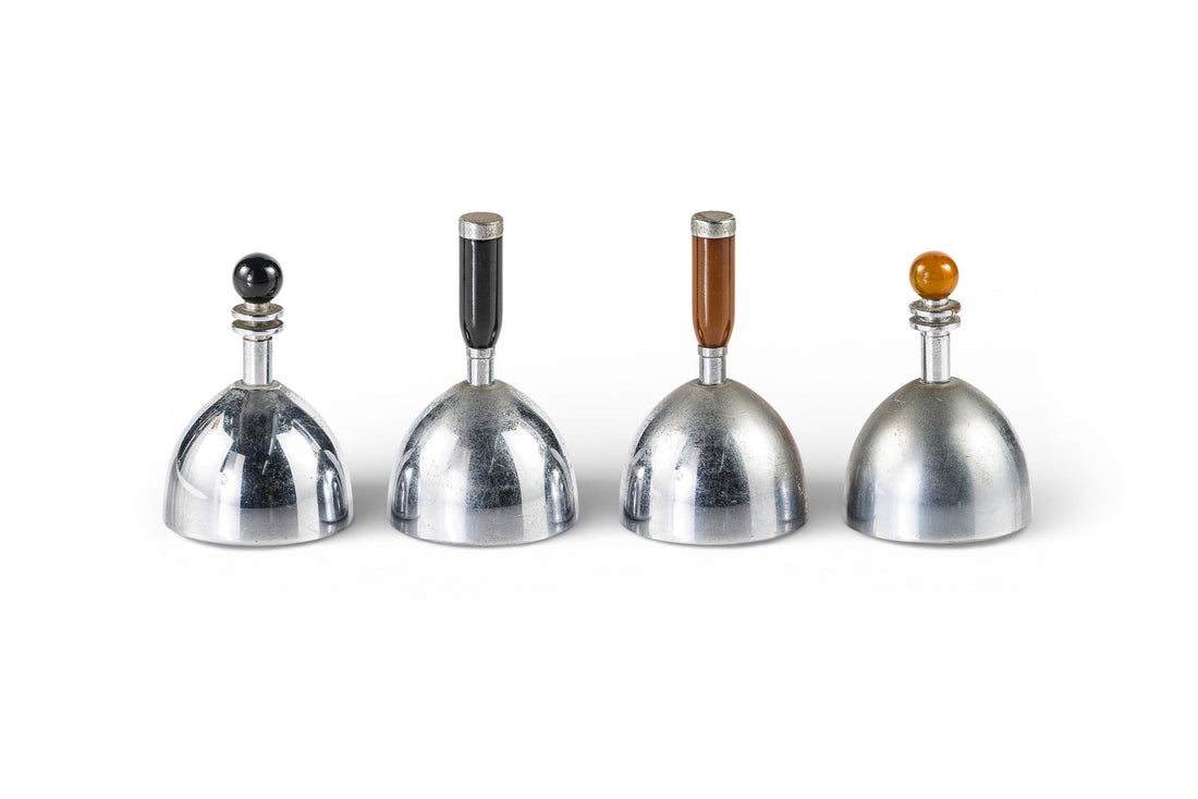 Antique Art Deco Dinner Table Bells by Ruth Gerth for Chase, Set of 4