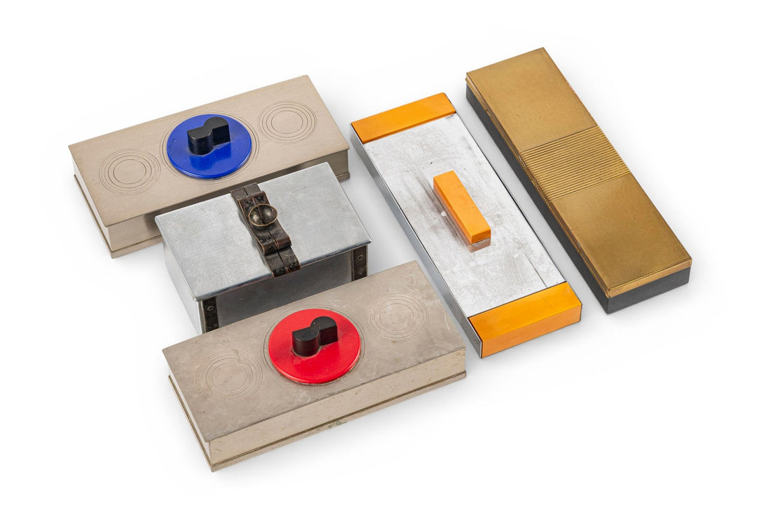 Rare Antique Art Deco Chase & Revere Metal Cigarette Smoking Boxes 1930s