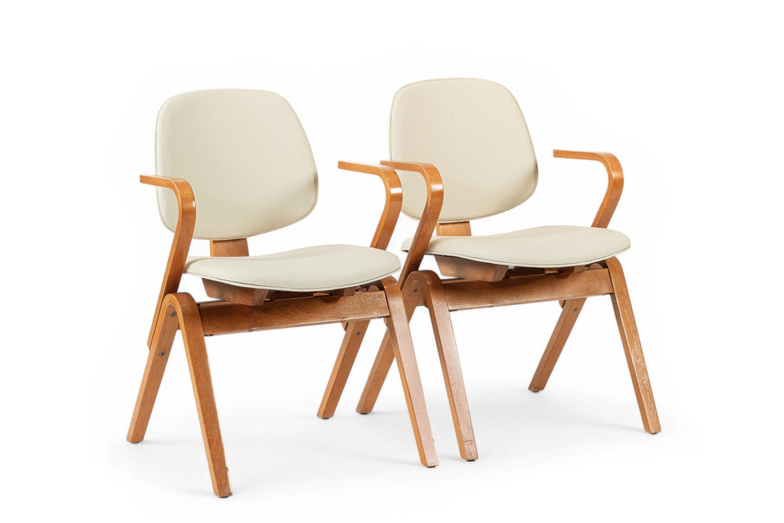 Mid Century Plywood Arm Chairs by Joe Atkinson for Thonet