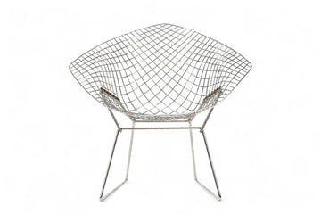 Mid Century Silver Diamond Wire Chair by Bertoia for Knoll