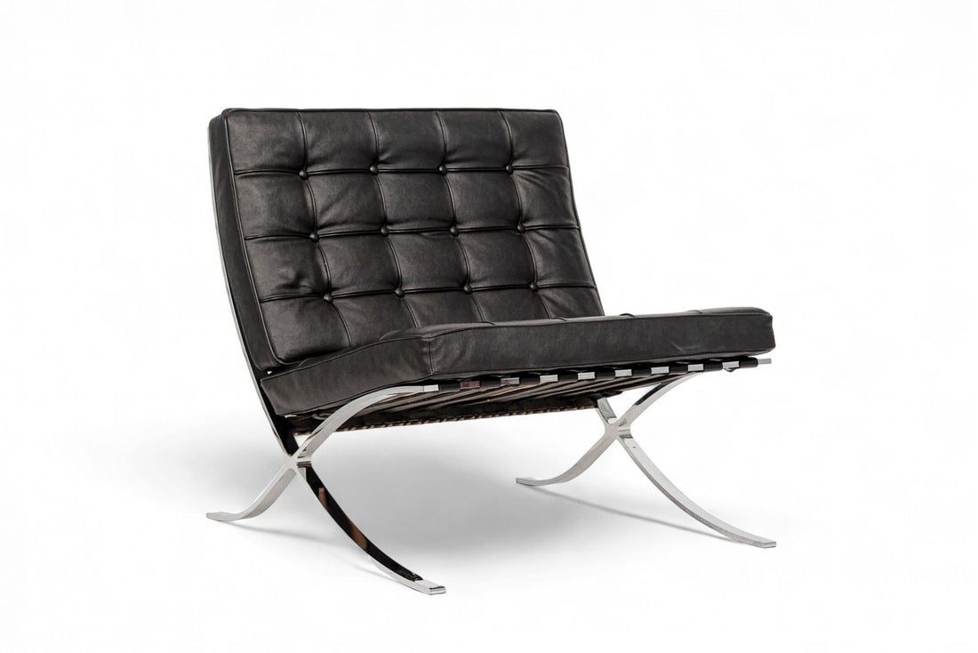 Mid Century Black Barcelona Chair by Mies van der Rohe for Knoll