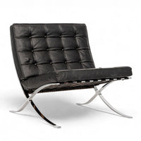 Mid Century Black Barcelona Chair by Mies van der Rohe for Knoll