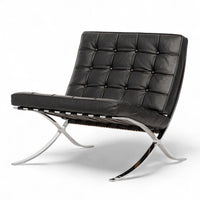 Mid Century Black Barcelona Chair by Mies van der Rohe for Knoll