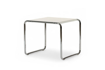 Mid Century White Tubular Steel Laccio Side Table by Marcel Breuer for Knoll