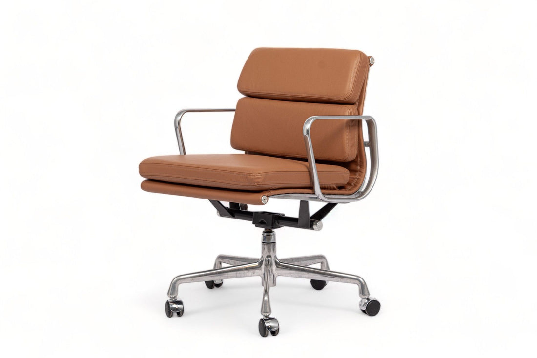 Eames Herman Miller Brown Leather Desk Chair Soft Pad 2000s