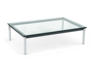 Bauhaus LC10-P Low Glass Coffee Table by Le Corbusier for Cassina