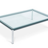 Bauhaus LC10-P Low Glass Coffee Table by Le Corbusier for Cassina