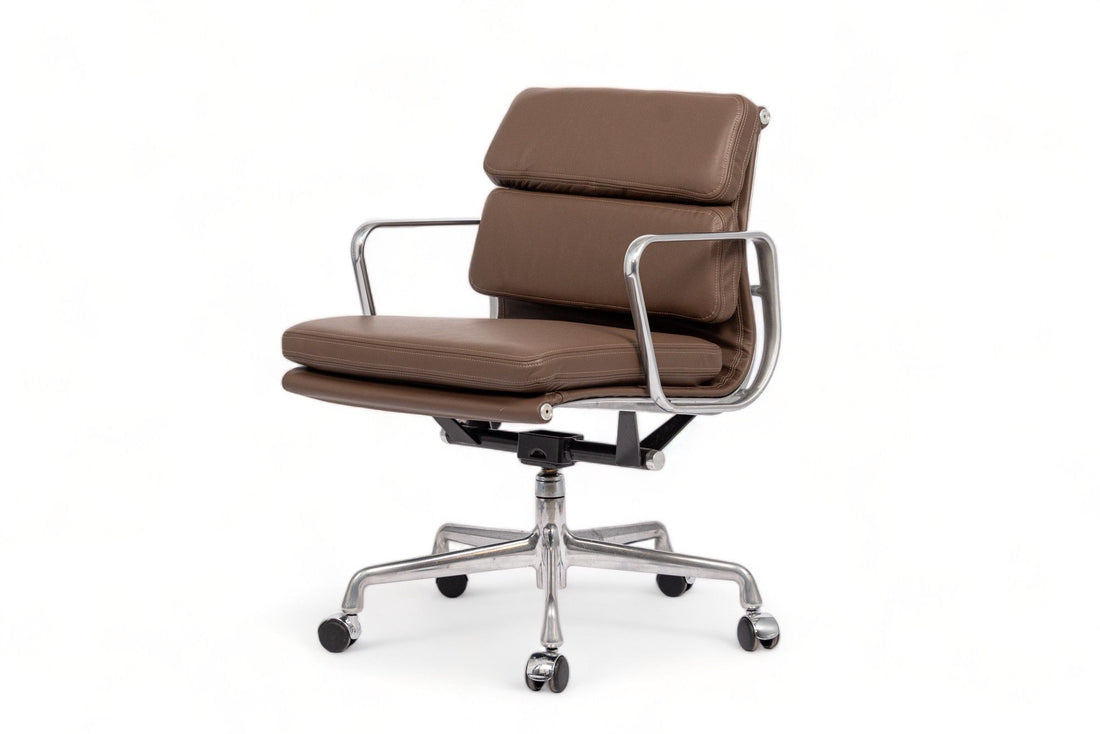 Eames for Herman Miller Brown Leather Office Chair Soft Pad 2000s