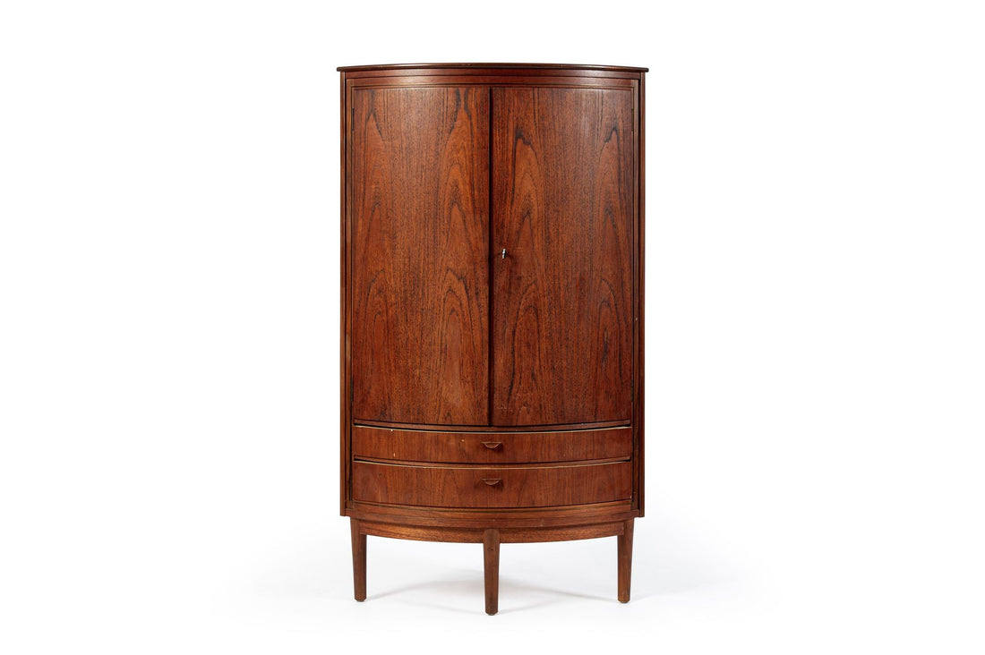 Mid-Century Danish Modern Teak Corner Bar or Storage Cabinet 1960s Selling AS-IS