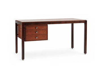 Mid Century Danish Wood Writing Desk with File Drawer