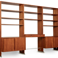 Mid-Century Modern Teak Wall Unit Bookcase RY100 by Hans Wegner for Ry Møbler, 1960s