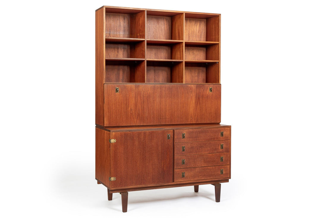 Mid-Century Danish Teak Secretary Desk Bookcase by Peter Løvig Nielsen, 1960s
