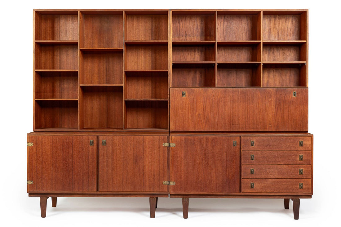 Mid-Century Danish Teak Wall Unit Bookcase by Peter Løvig Nielsen, Pair, 1960s