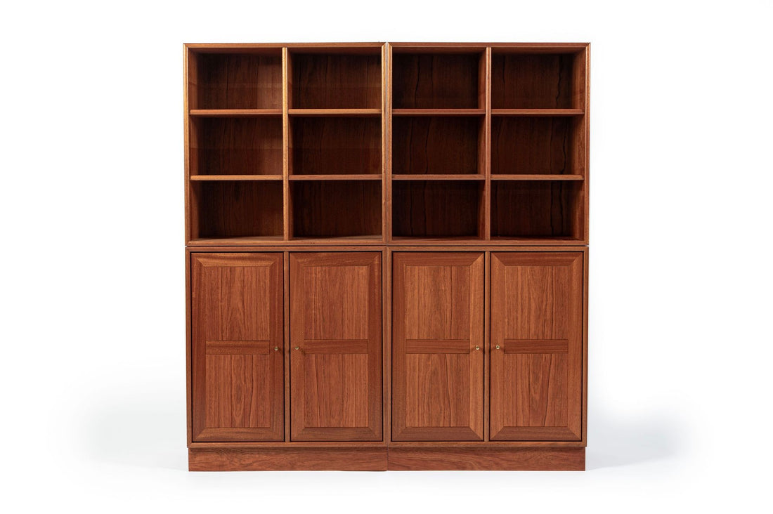 Danish Modern Modular Bookshelf Cabinet System in Teak Wood