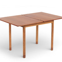Mid-Century Danish Small Wood Extendable Dining or Game Table by SKM
