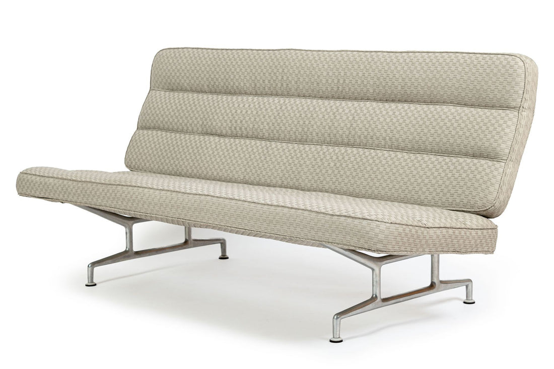 Vintage Mid-Century Modern Eames Model 3473 Tan Sofa for Herman Miller, 1960s