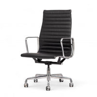 Eames Herman Miller Tall Black Leather Desk Chair Executive Thin Pad