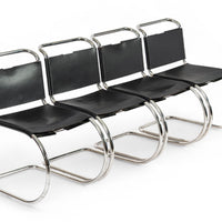Mid Century Bauhaus MR 10 Black Side Chairs by Mies van der Rohe for Knoll