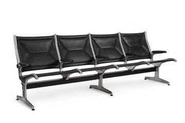 Mid Century Eames for Herman Miller Black Tandem Sling Seating 1990s