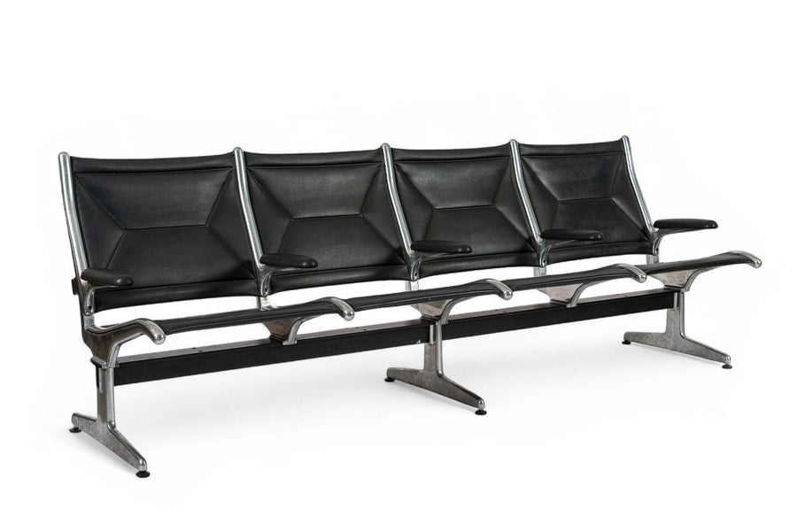 Mid Century Eames for Herman Miller Black Tandem Sling Seating 1990s