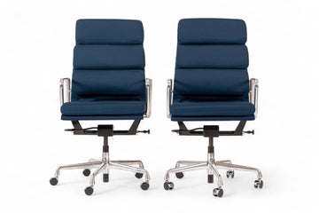 Herman Miller Eames Tall Navy Blue Fabric Office Chairs Set of 2