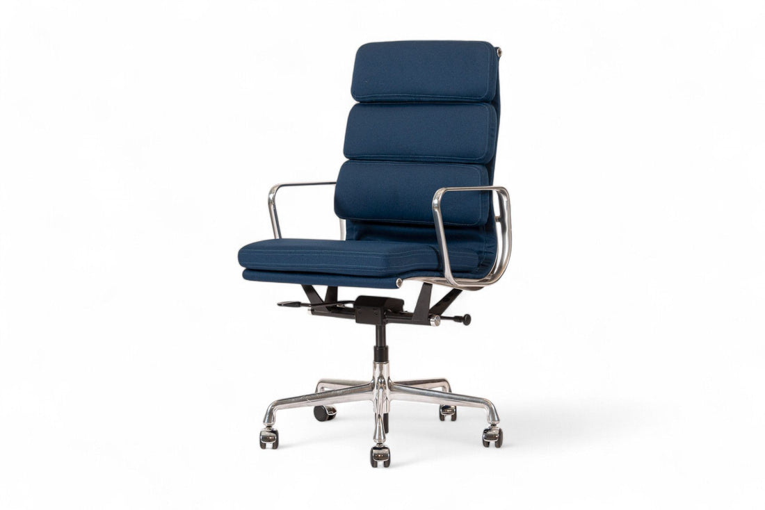 Herman Miller Eames Tall Navy Blue Fabric Desk Chair Soft Pad
