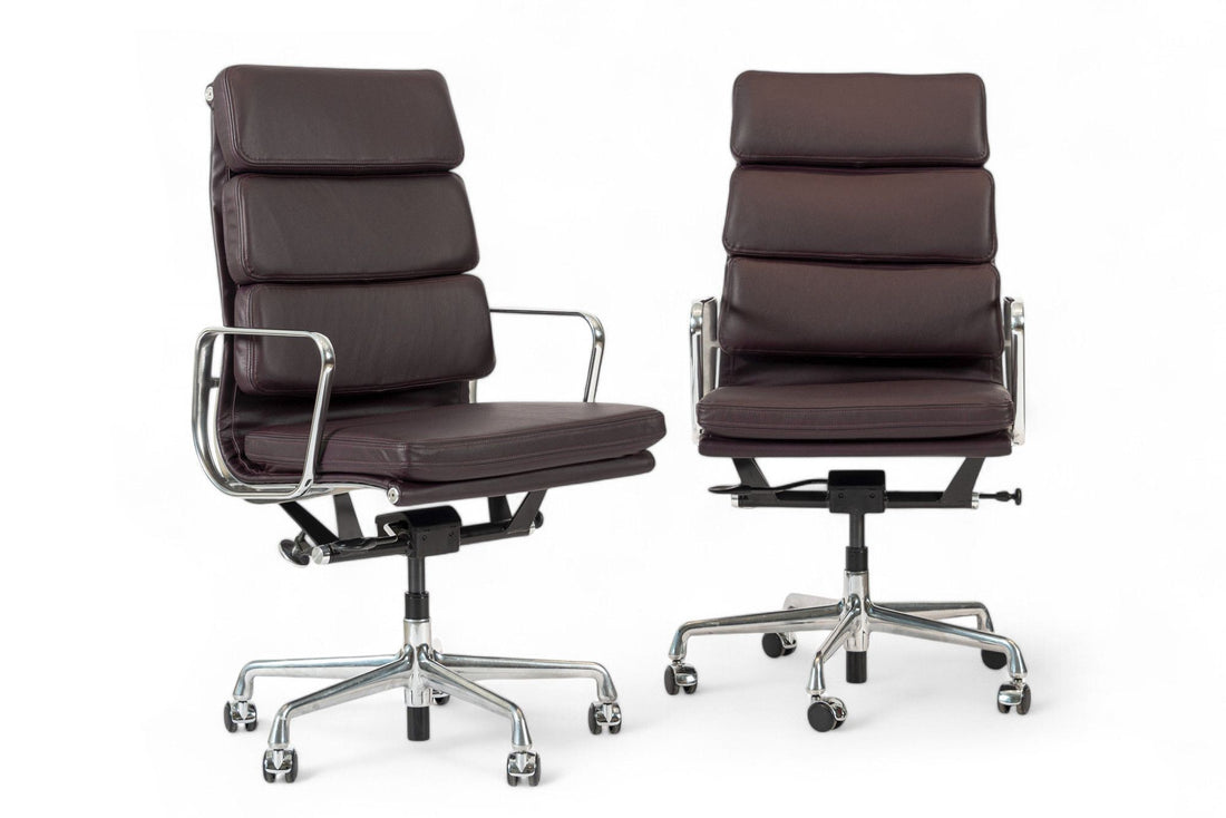 Eames for Herman Miller Tall Dark Purple Desk Chairs Set of 2