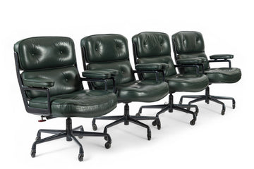Time Life Green Leather Office Chairs by Eames for Herman Miller 1996