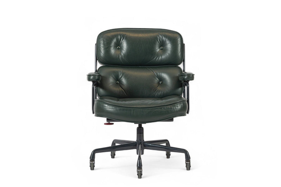 Green Leather Time Life Office Chair by Eames for Herman Miller 1996