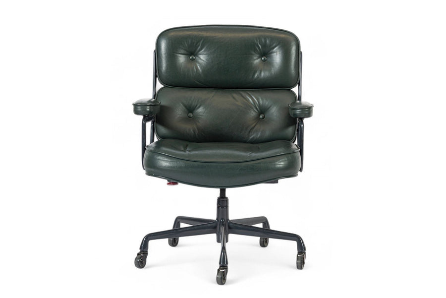 Green Leather Time Life Office Chair by Eames for Herman Miller 1996