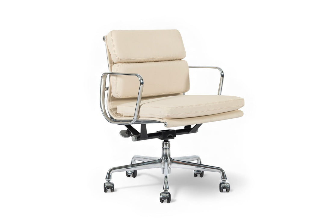 Eames for Herman Miller Tan Cream Office Chair in Schumacher VEGAN Leather