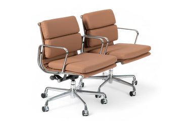 Eames for Herman Miller Aluminum Group Office Chairs in Schumacher VEGAN Leather