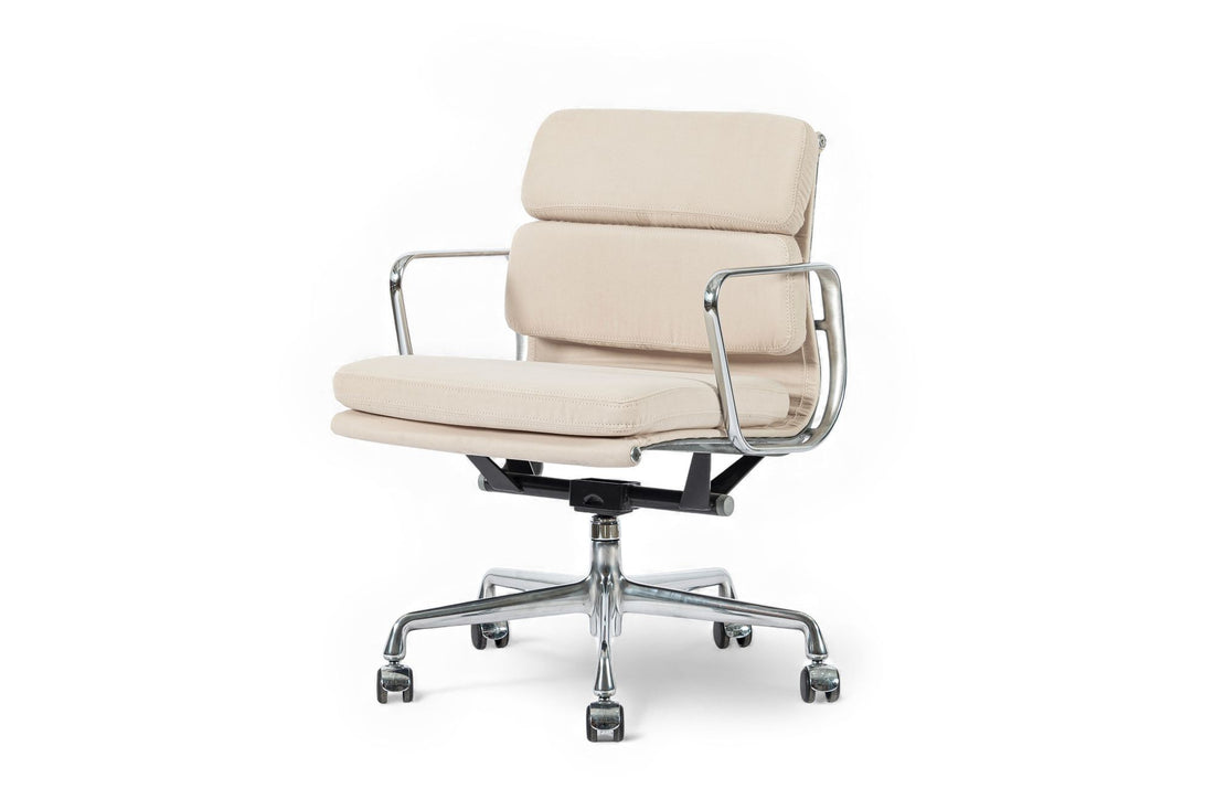 Eames for Herman Miller Tan Cream Office Chair in Schumacher VEGAN Suede