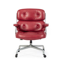 Vintage Eames for Herman Miller Time Life Red Leather Lobby Office Chair 1960s