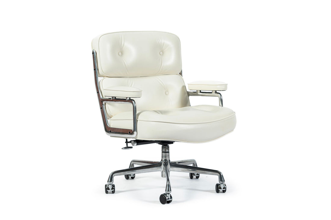 Herman Miller Eames Time Life Lobby White Leather Office Chair 2021