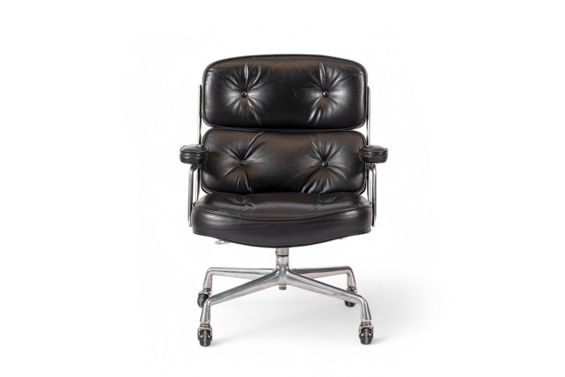 Eames for Herman Miller Time Life Black Leather Office Chair 1981