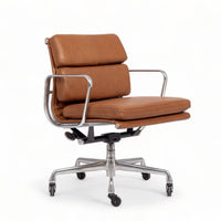 Mid Century Brown Leather Office Chair by Eames for Herman Miller 2000s