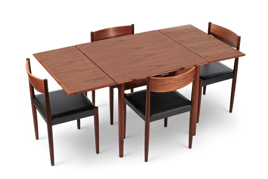 Mid Century Danish Teak Dining Table and Chair Set by Poul Volther for Frem Rojle