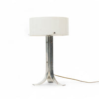 Vintage Mid Century Silver & White Acrylic Shade Table Lamp