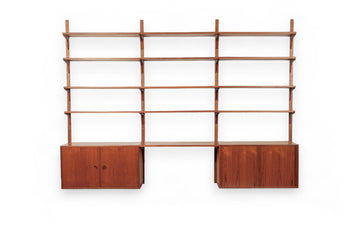 Large Mid Century Danish HG Teak Wood Modular Wall Unit Shelving & Bookcase
