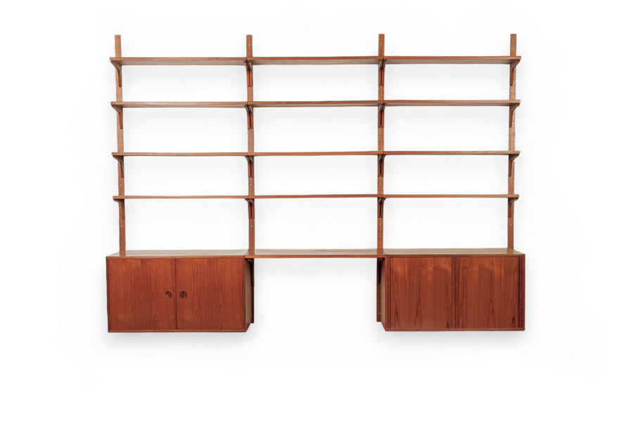 Large Mid Century Danish HG Teak Wood Modular Wall Unit Shelving & Bookcase