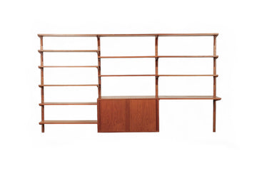Mid Century Danish HG Teak Wood Modular Wall Unit Shelving & Bookcase