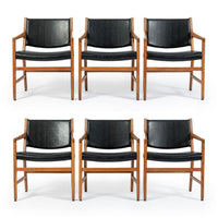 Hans J. Wegner JH507 Oak Dining Armchairs for Johannes Hansen (Attr.), Set of 6, Denmark, Circa 1965