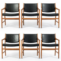 Hans J. Wegner JH507 Oak Dining Armchairs for Johannes Hansen (Attr.), Set of 6, Denmark, Circa 1965
