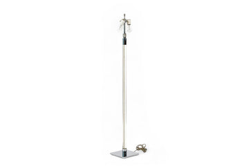 Vintage Mid Century Glass Column & Chrome Floor Lamp by Hansen, 1970s
