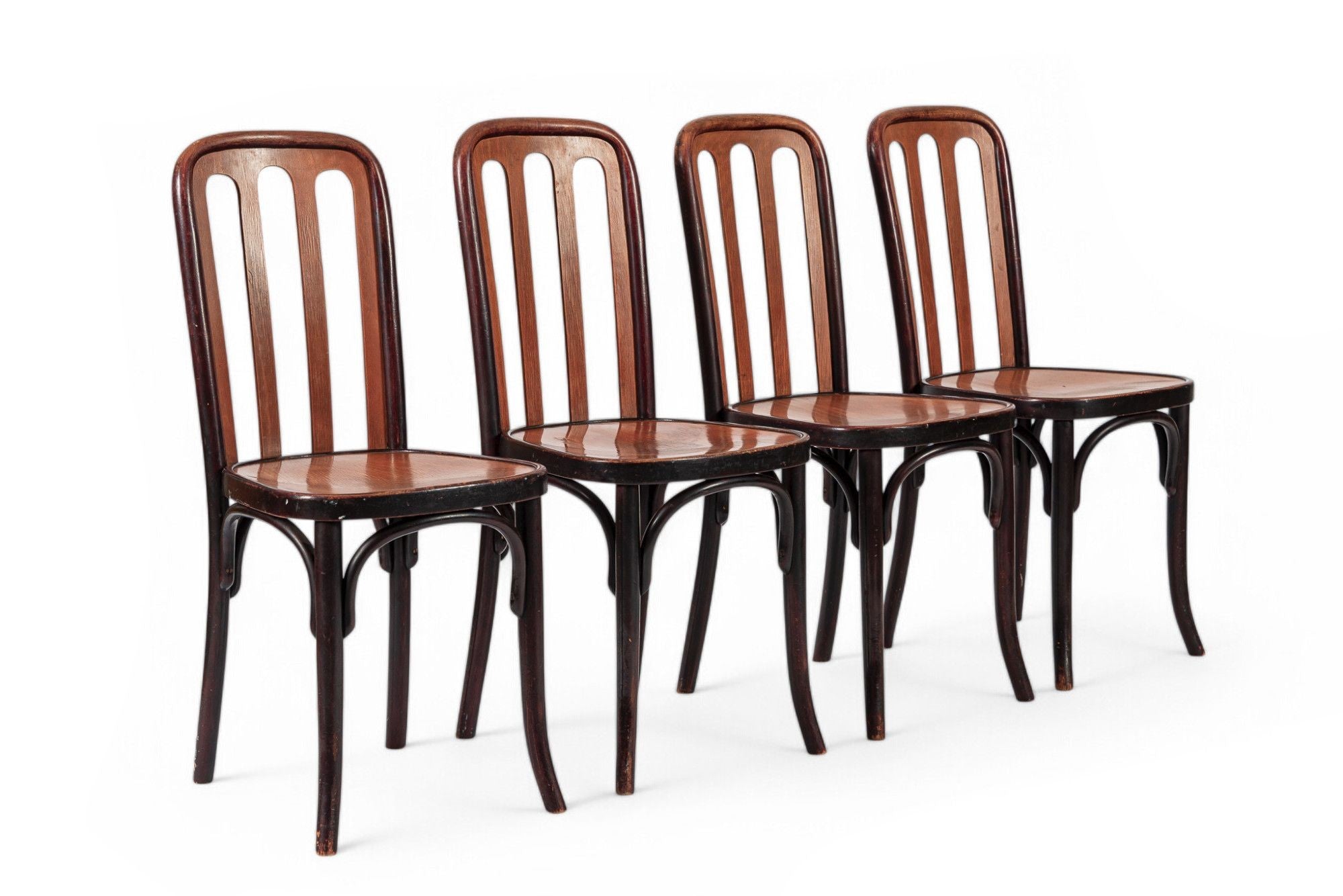 Antique Bentwood Bistro Cafe Chairs by Josef Hoffman for Thonet